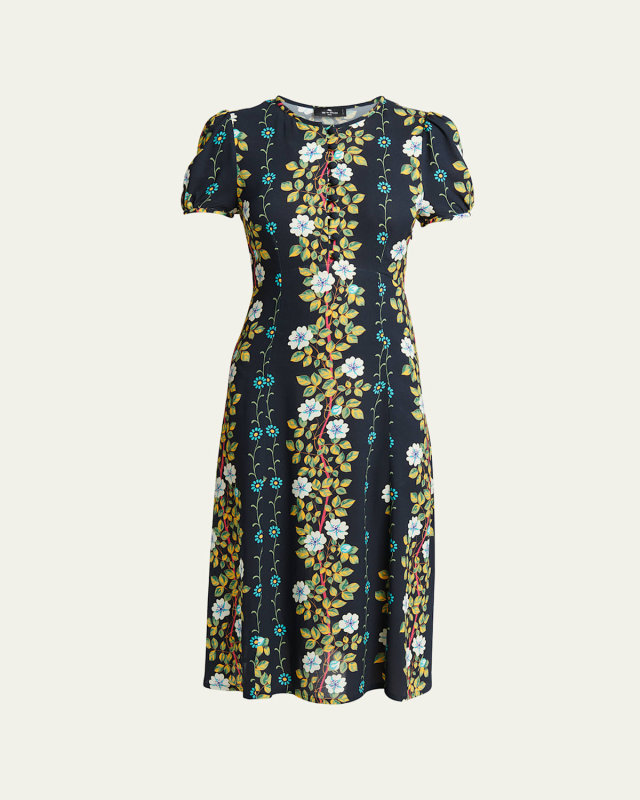 Floral-Print Midi Dress