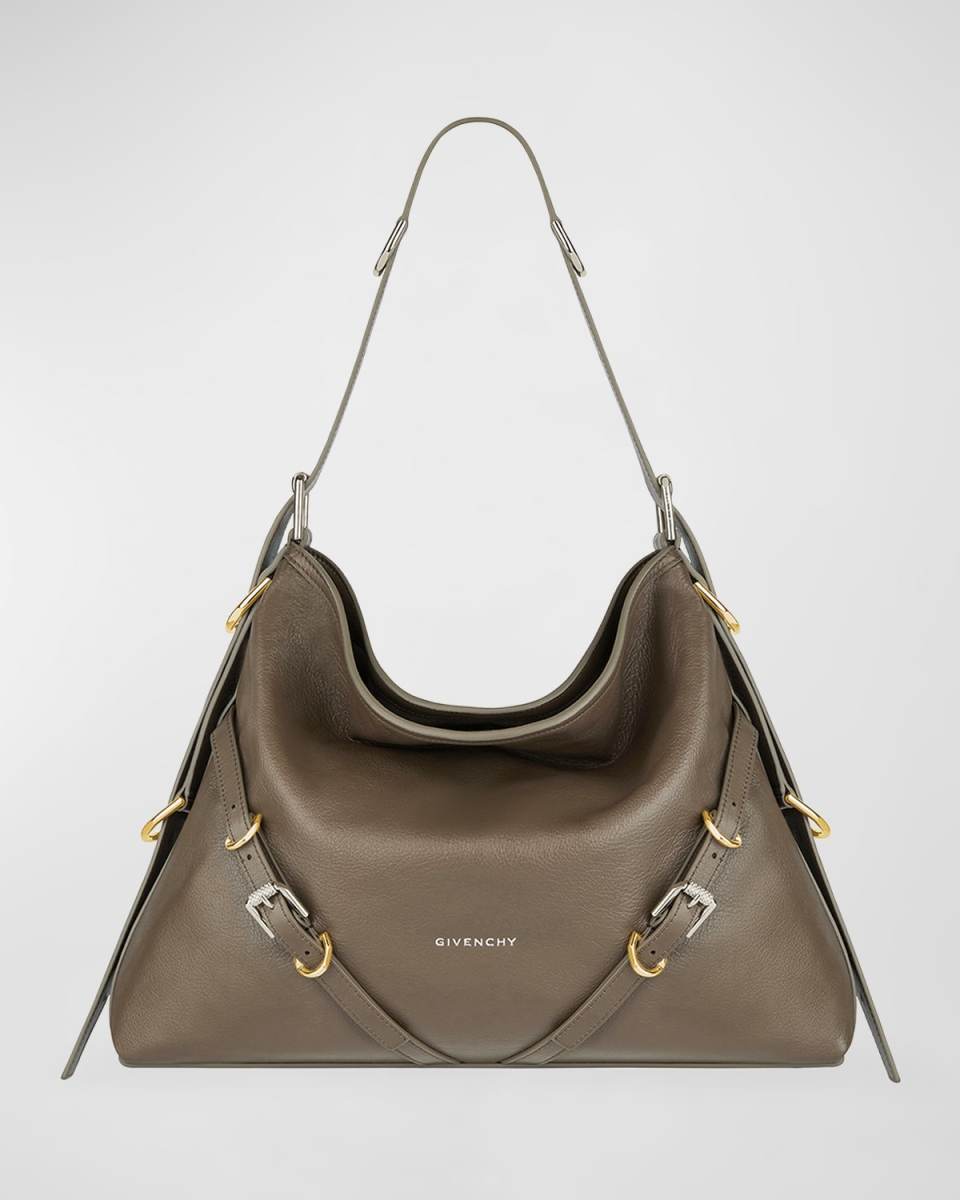 Voyou Medium Shoulder Bag in Tumbled Leather