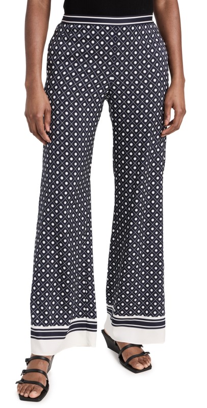 La Ligne Mia Silk Pants Navy/Ivory