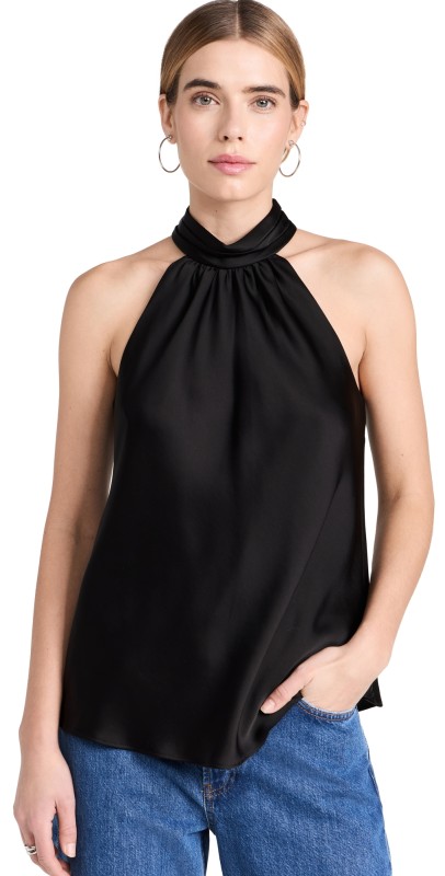 SIMKHAI Thea Halter Top Black