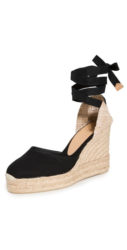 Castañer Carina Tall Canvas Espadrilles Black