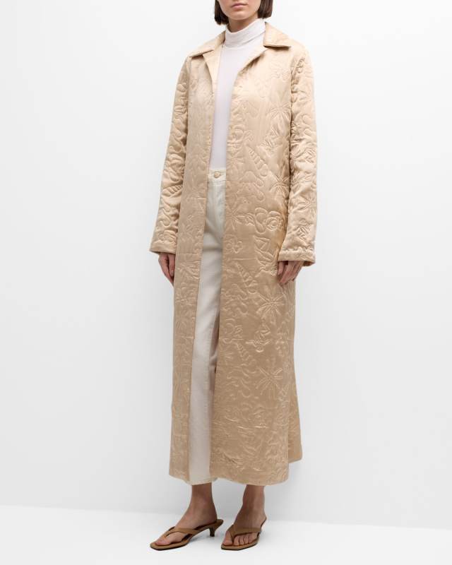 Greta Embroidered Long Coat