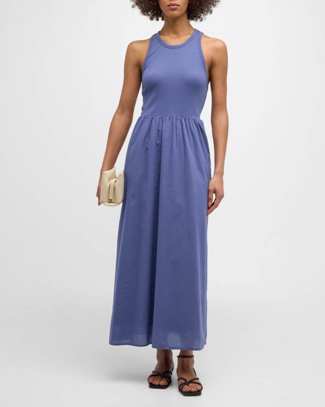 Flynn Sleeveless Racerback Cotton Midi Dress
