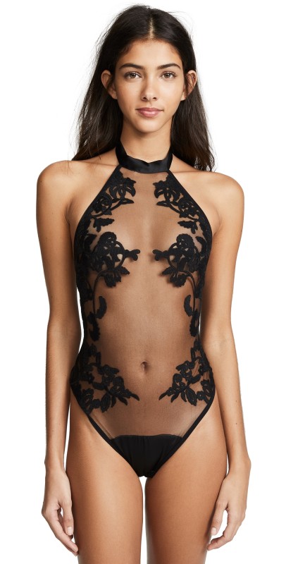 Thistle and Spire Cornelia Thong Bodysuit Black
