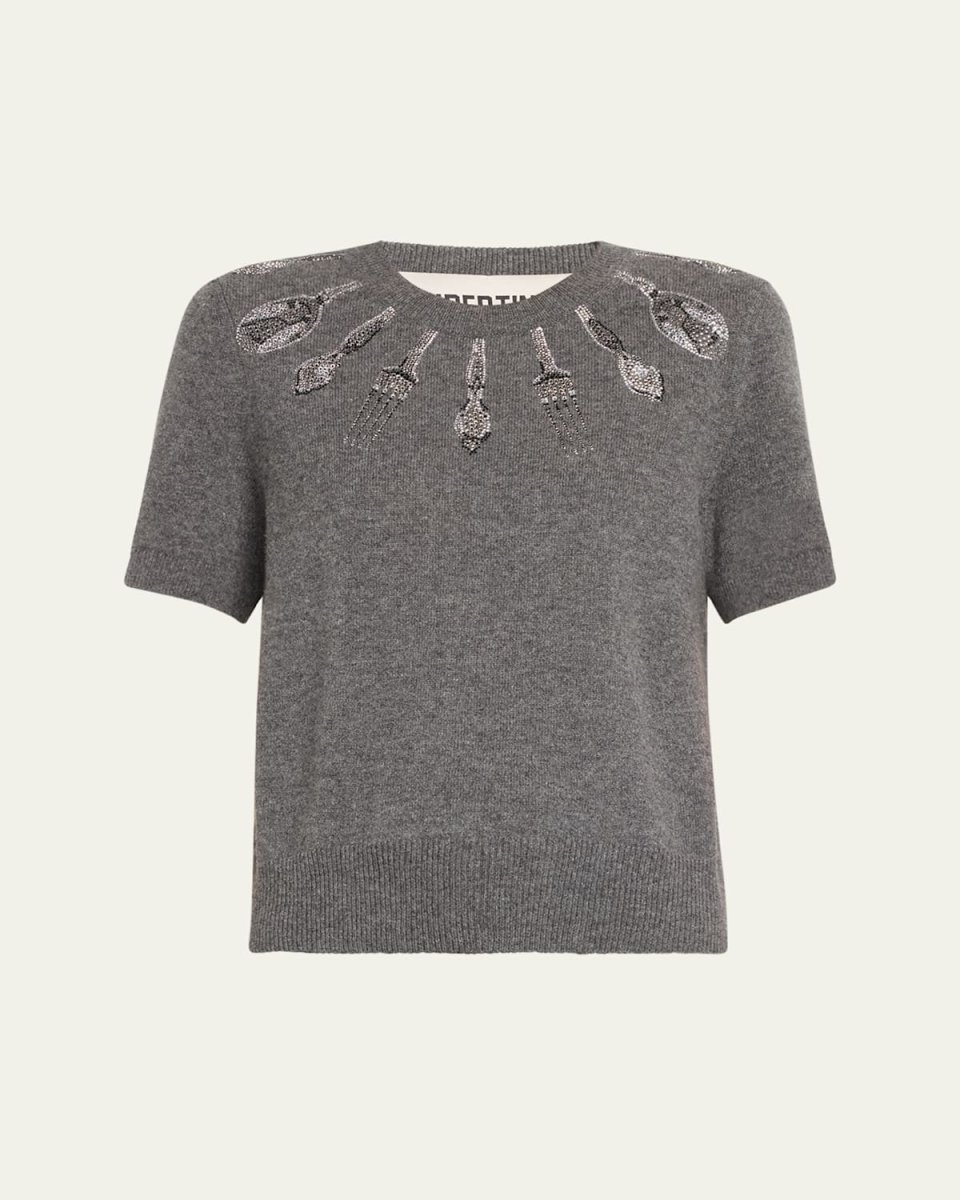 Michelin Star Cashmere Pullover with Rhinestone Detai