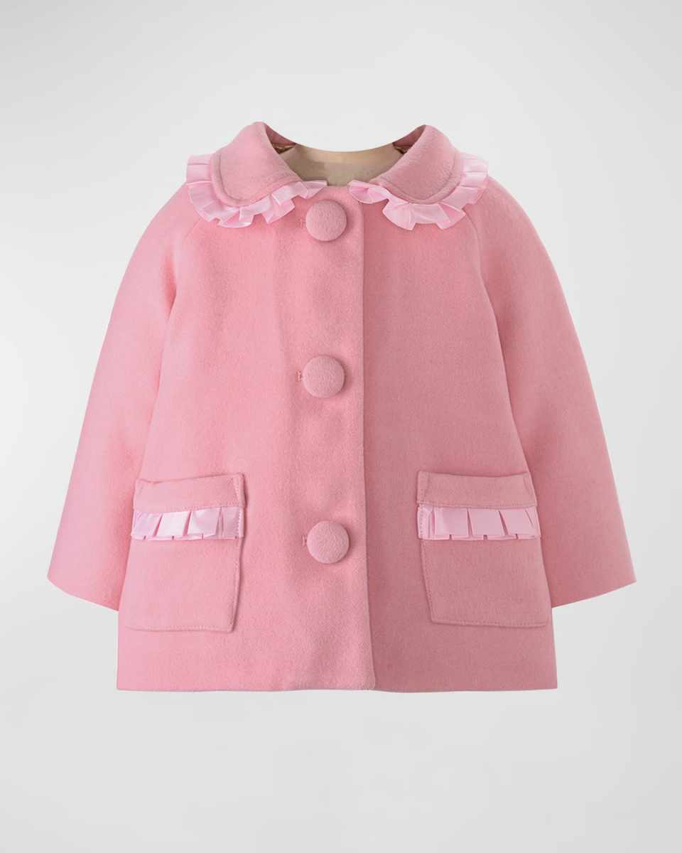 Girl's Pink Ribbon Trim Jacket, Size 6M-24