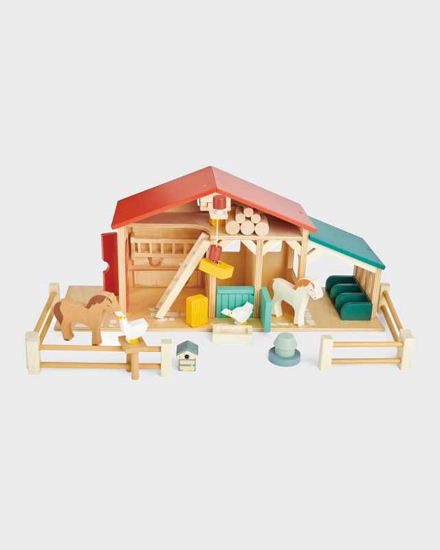 Kid's Tender Leaf Wooden Toy Farm Set