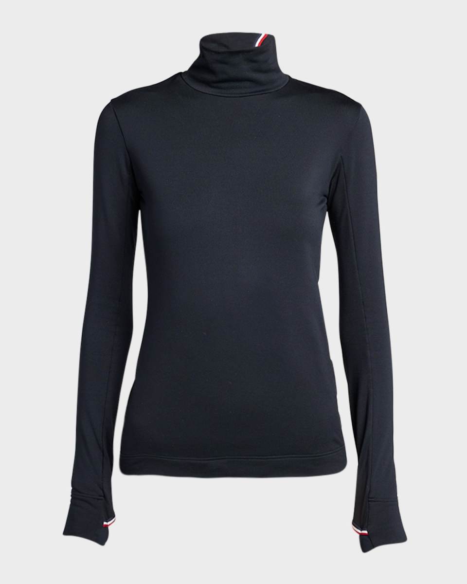Jersey Turtleneck with Striped Detail