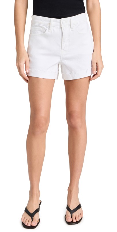 Good American Good Girlfriend Shorts White001