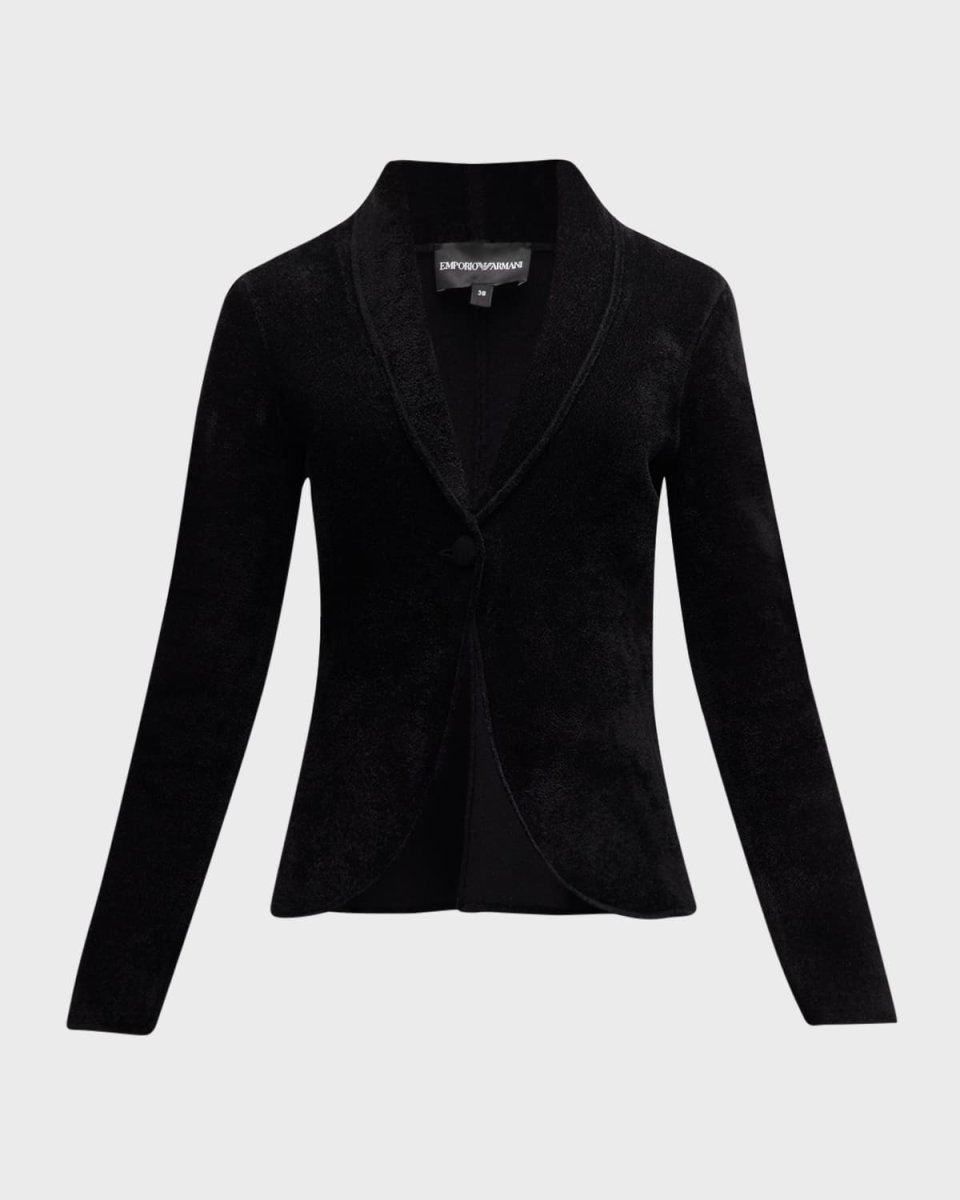 Single-Button Chenille Jacket