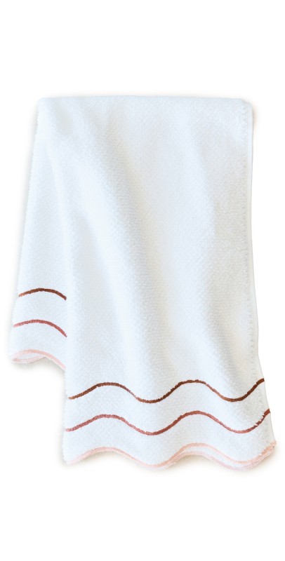 Kassatex Shopbop x Kassatex Scalloped Hand Towel Set of 2 White/Terracotta