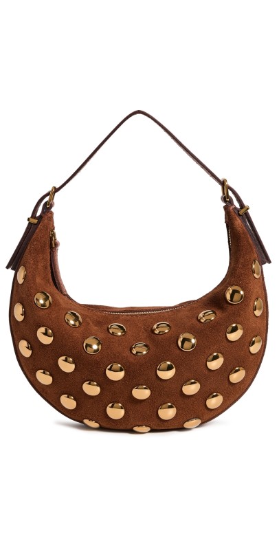 Madewell Stud Essentials Crescent Mini Crossbody Soft Mahogany