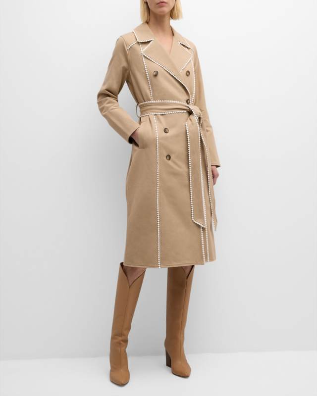 Venus Trench Coat with Contrast Trim