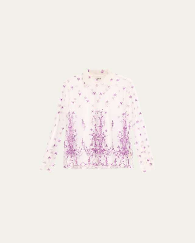 Sheer Lavandula Floral Shirt