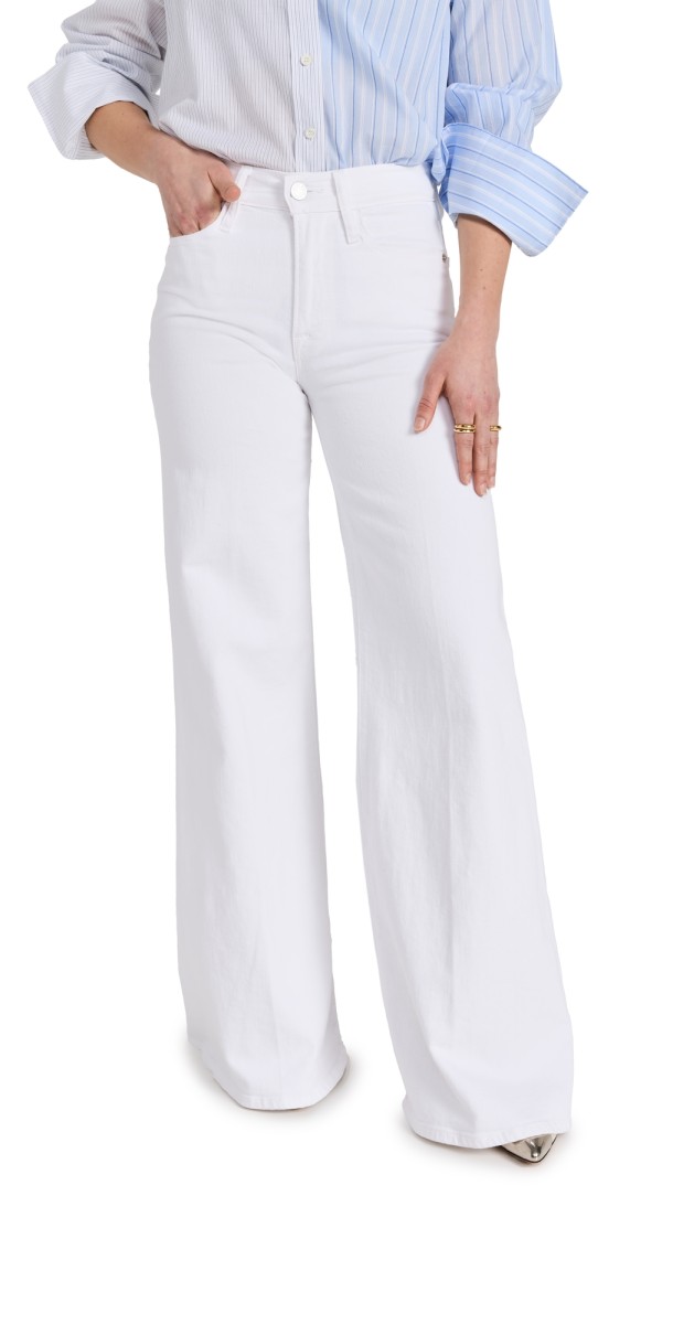 FRAME Le Pixie Petite Palazzo Jeans Blanc