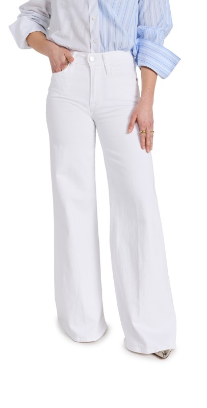 FRAME Le Pixie Petite Palazzo Jeans Blanc