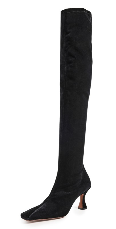 MANU Atelier Over Knee High Stretch Duck Boots Black