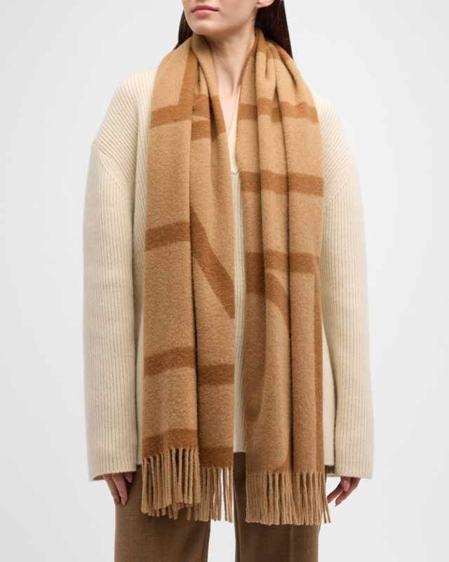 Jacquard Monogram Wool Scarf