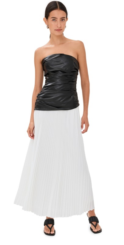 SIMKHAI Arie Strapless Bustier Dress Black Multi