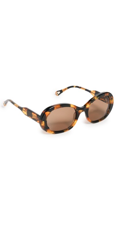 Chloé Oval Sunglasses Havana-Havana-Brow