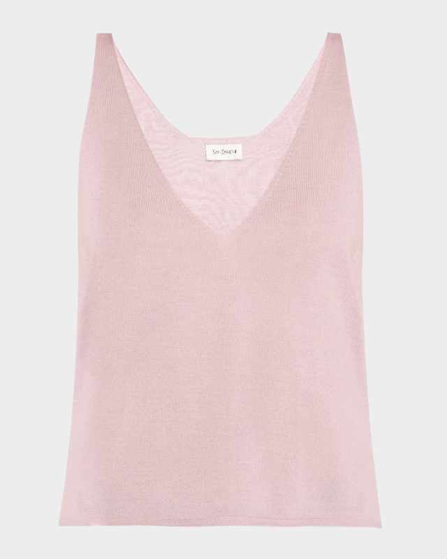 Cashmere Low-Cut Tank Top