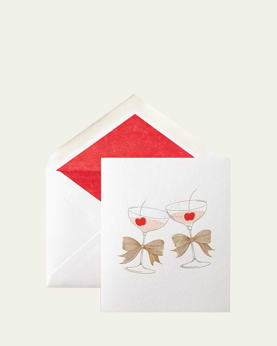 Martini Glass Folded Cards, Box of 6