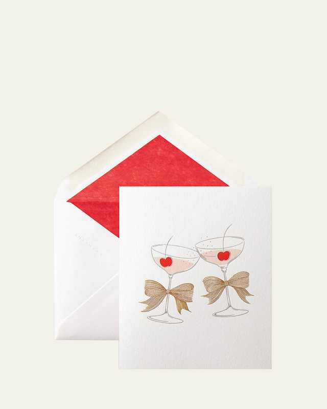 Martini Glass Folded Cards, Box of 6