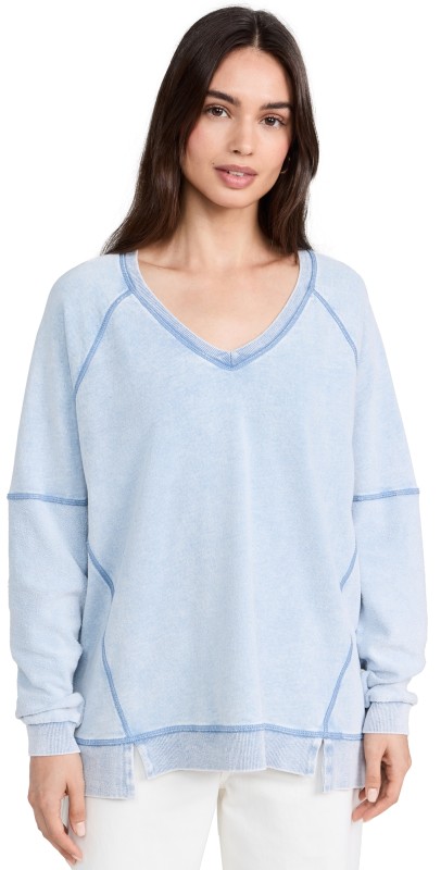 Z Supply Easy V Neck Denim Washed Indigo