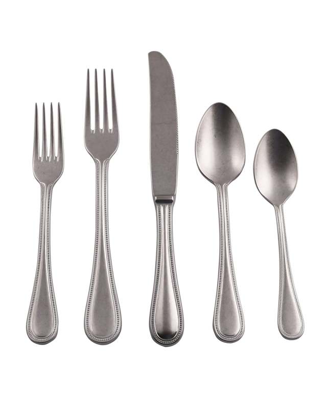 Perla Pewter 5-Piece Flatware Set