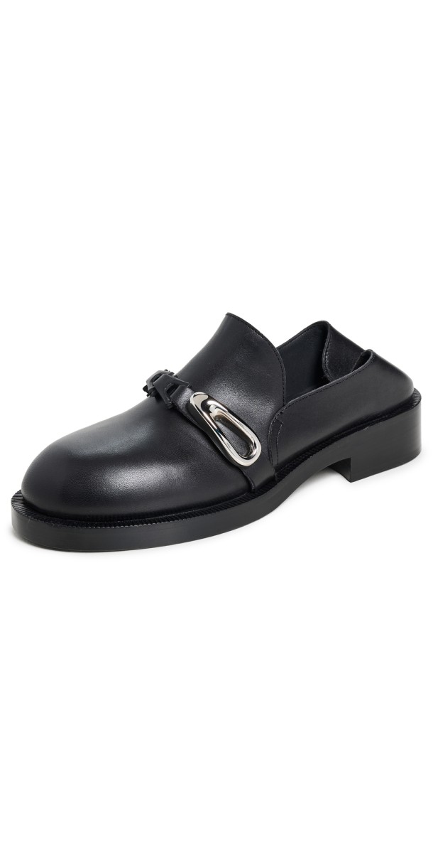 rabanne Mules in Smooth Leather Black