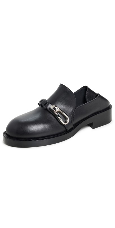 rabanne Mules in Smooth Leather Black
