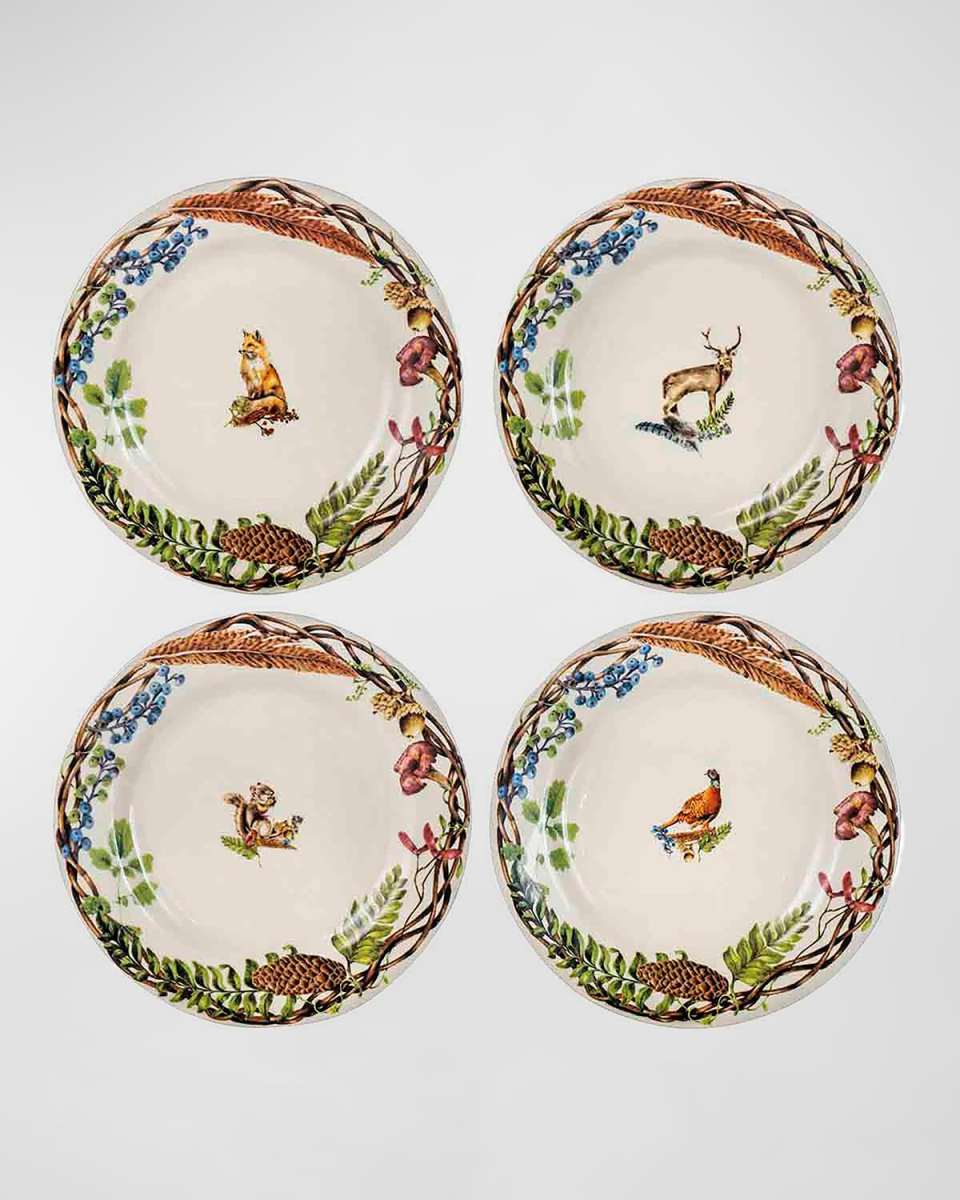 Forest Walk Cafe Au Lait Dessert/Salad Plates, Set of 4