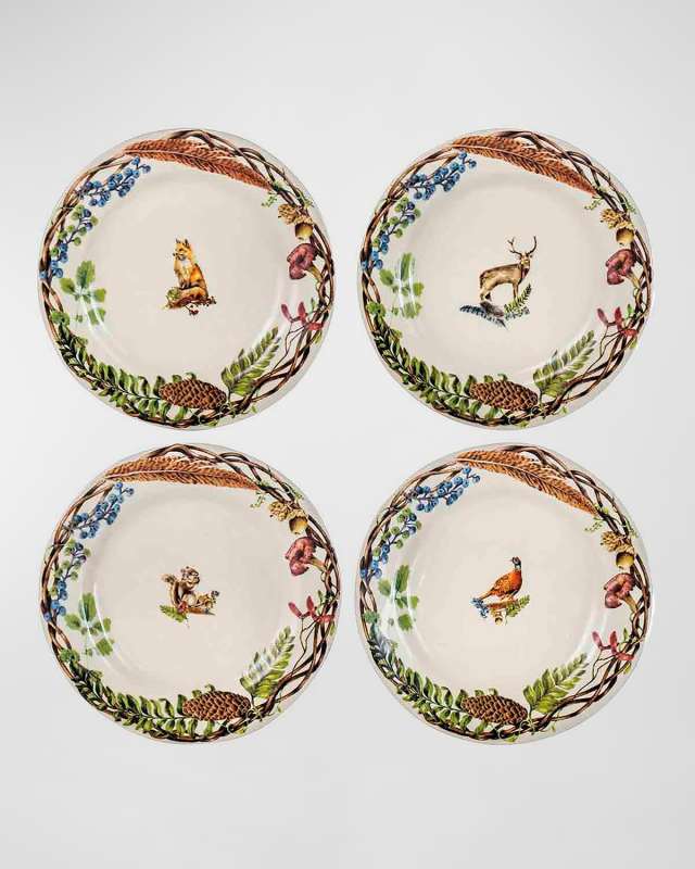 Forest Walk Cafe Au Lait Dessert/Salad Plates, Set of 4