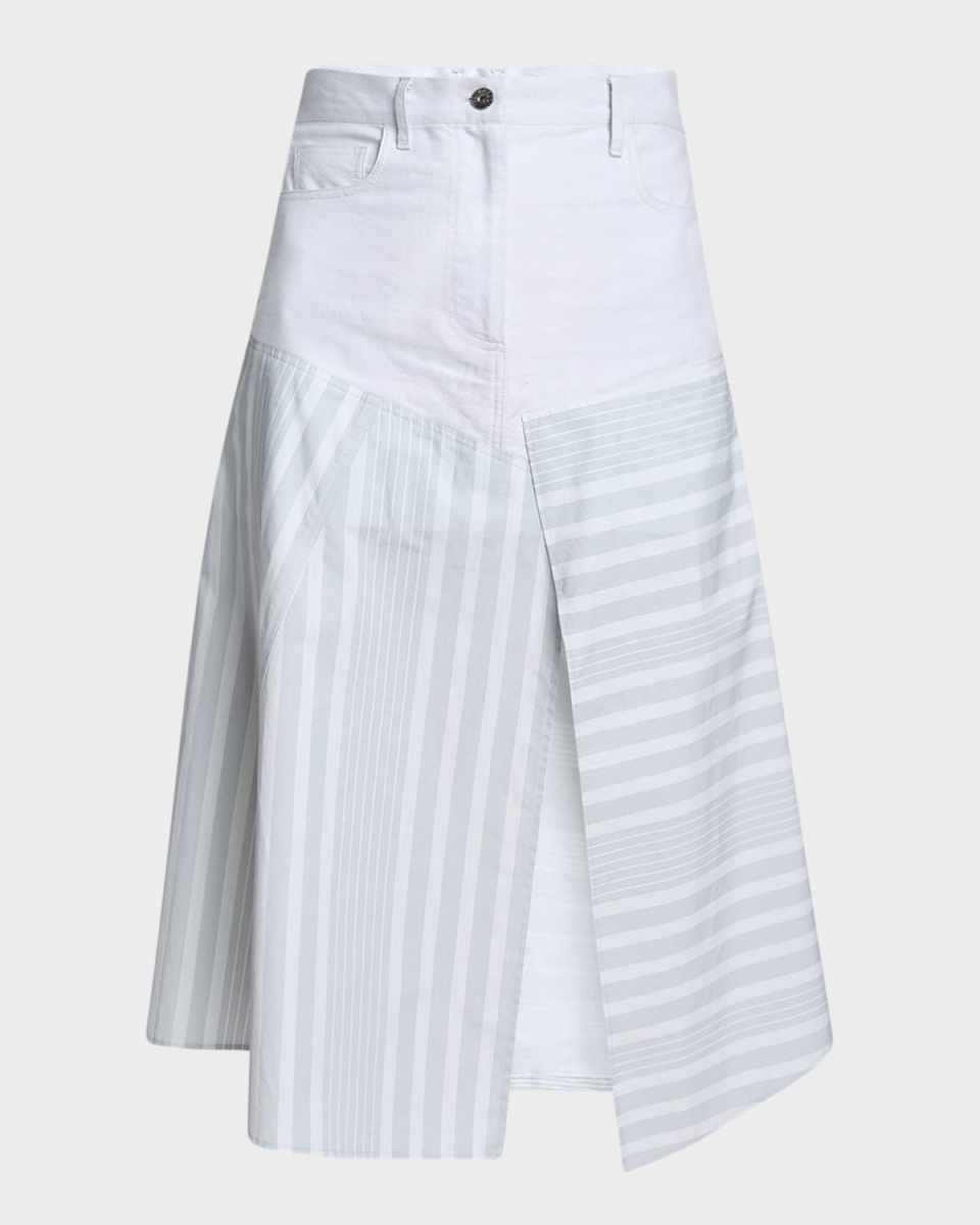 Patchwork Asymmetric Midi Skirt