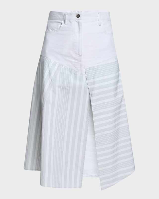 Patchwork Asymmetric Midi Skirt