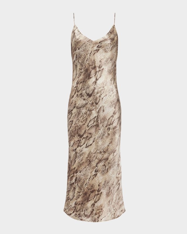 Seridie Snake Mid-Length Slip Dress