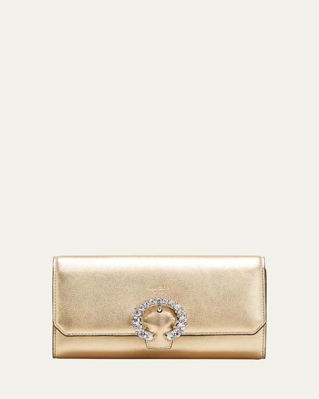 Madeline Mini Metallic Crystal Wallet with Chain