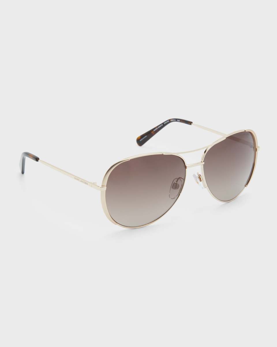 Engraved Logo Stainless Steel Aviator Sunglasses