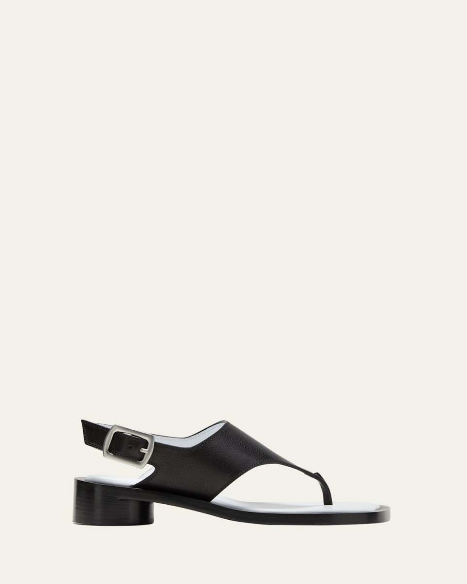 Leather Thong Slingback Sandals