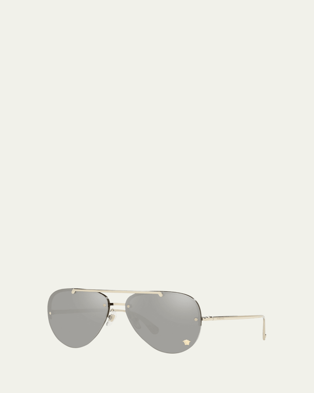Men's Rimless Metal Aviator Sunglasses