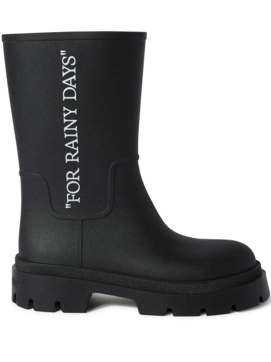 slogan-print boots