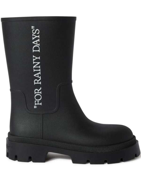 slogan-print boots