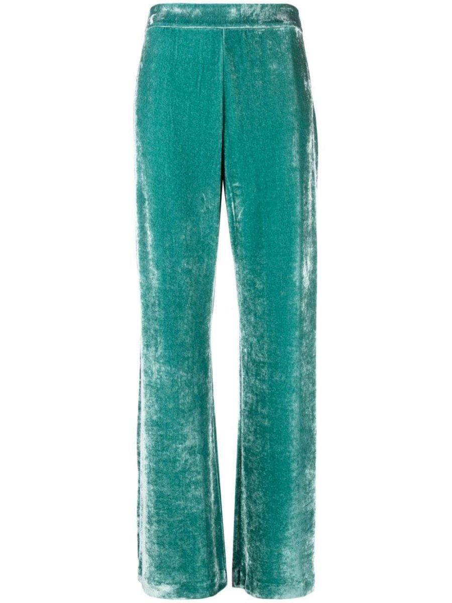 velvet straight-leg trousers