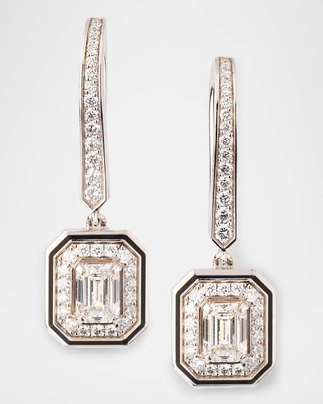 Vendome Lisere 18K White Gold Diamond Sleeper Earrings