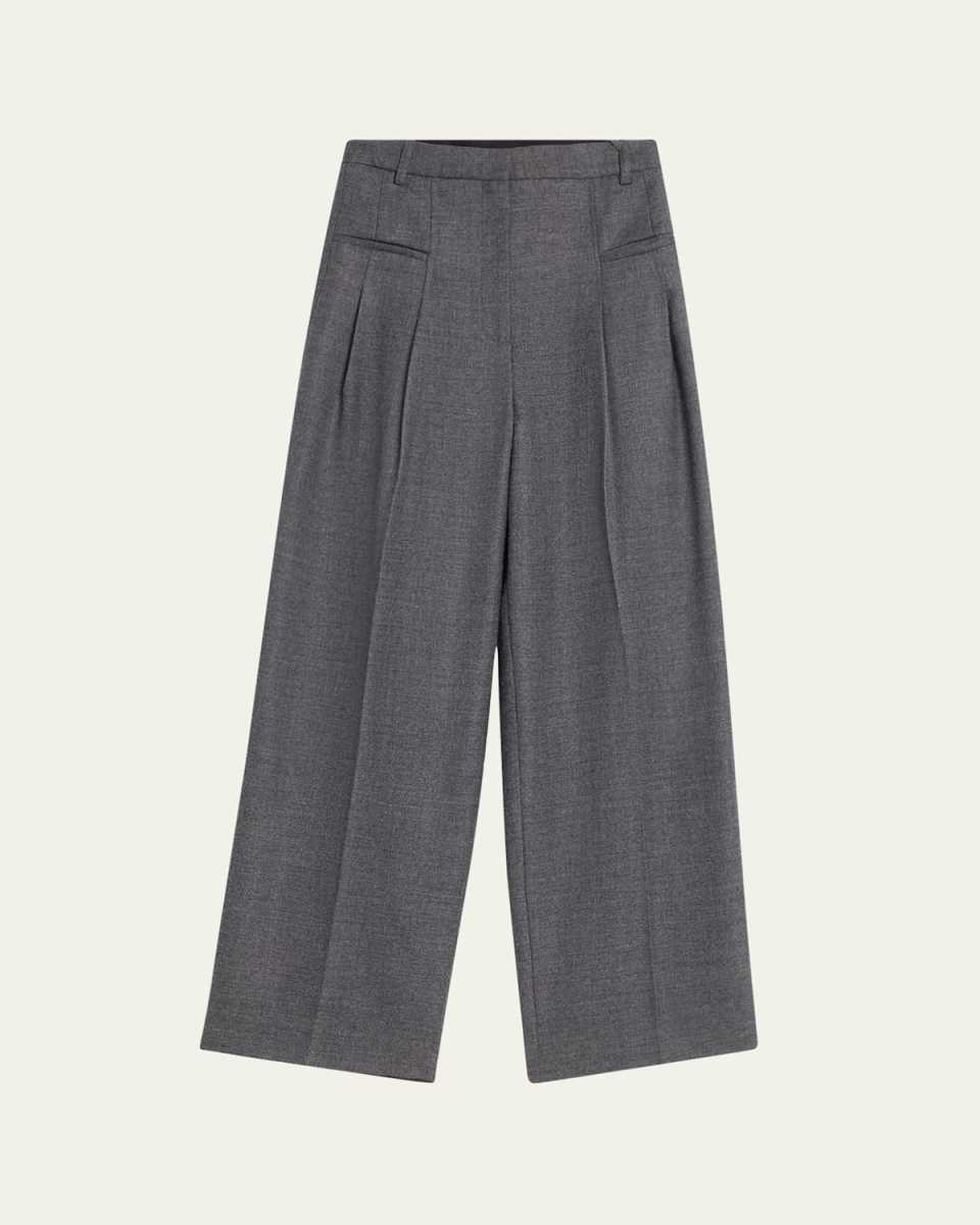 Wool-Blend Carrot Pants