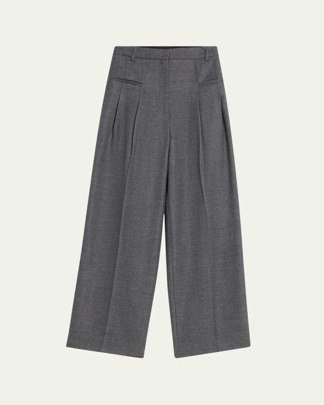 Wool-Blend Carrot Pants