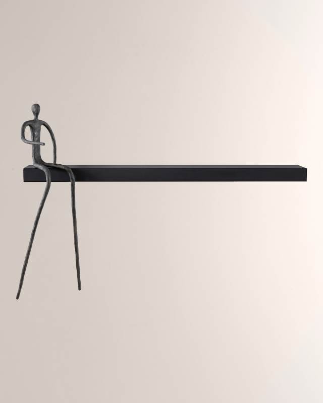 Moveable Sitting Man on Long Shelf, B