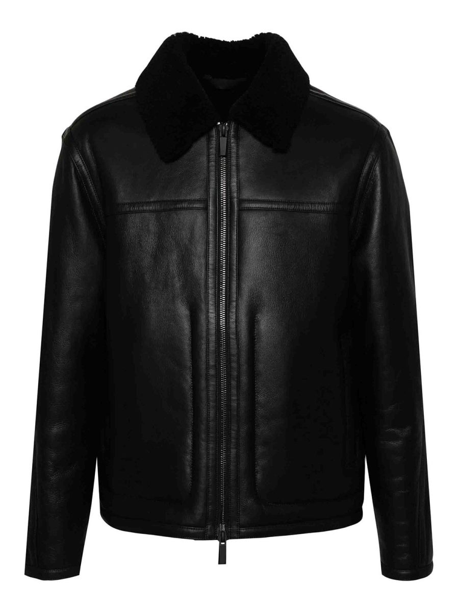Calvin Klein Manteau En Fourrure - Noir