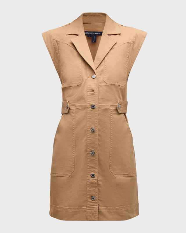 Jax Button-Front Mini Utility Dress