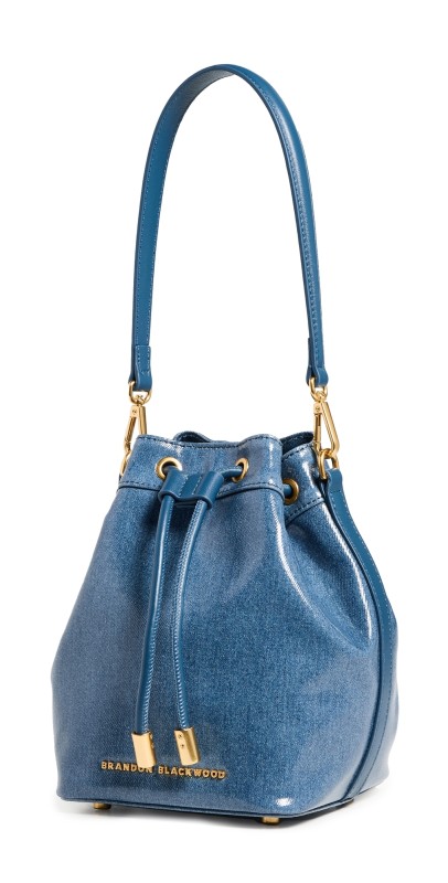 Brandon Blackwood Corey Bucket Bag Blue Waxed Denim